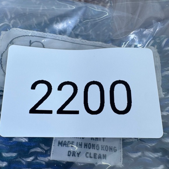 Vintage 80s Nannel Angora Blend Hand Knit Sweater V Neck Puff Sleeve Blue Sz S - Picture 11 of 11